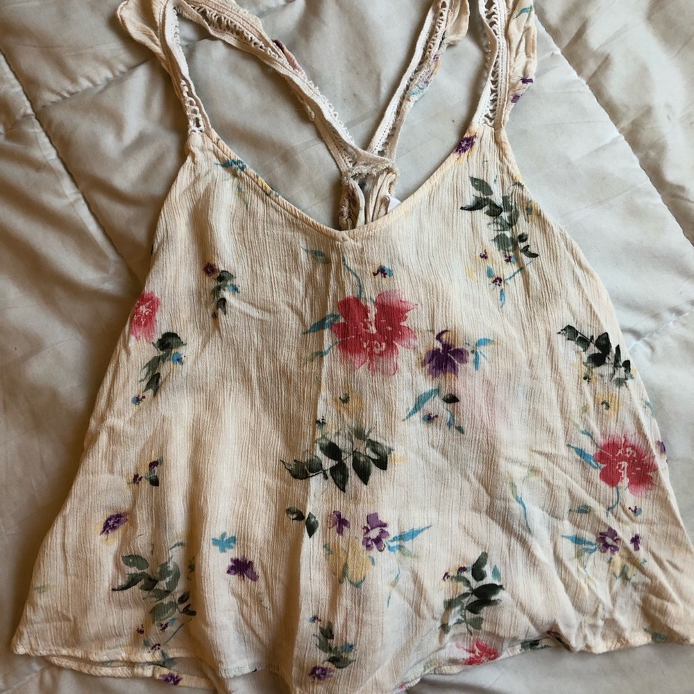 LUSH summer floral flowy crop top